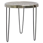 Table d'appoint ronde avec pieds trombones en métal argenté/noir - StyleCraft