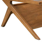 Table basse Rocket avec verre trempé Noyer Pécan