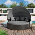 Nuon 4-Piece/5Piece Outdoor Patio Conversation Set Wicker Daybed Set with Canopy by Havenside Home