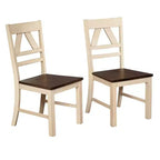 Lot de 2 chaises de salle à manger Buylateral Vintner en bois massif de style campagnard