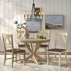 Lot de 2 chaises de salle à manger Buylateral Vintner en bois massif de style campagnard