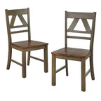 Lot de 2 chaises de salle à manger Buylateral Vintner en bois massif de style campagnard