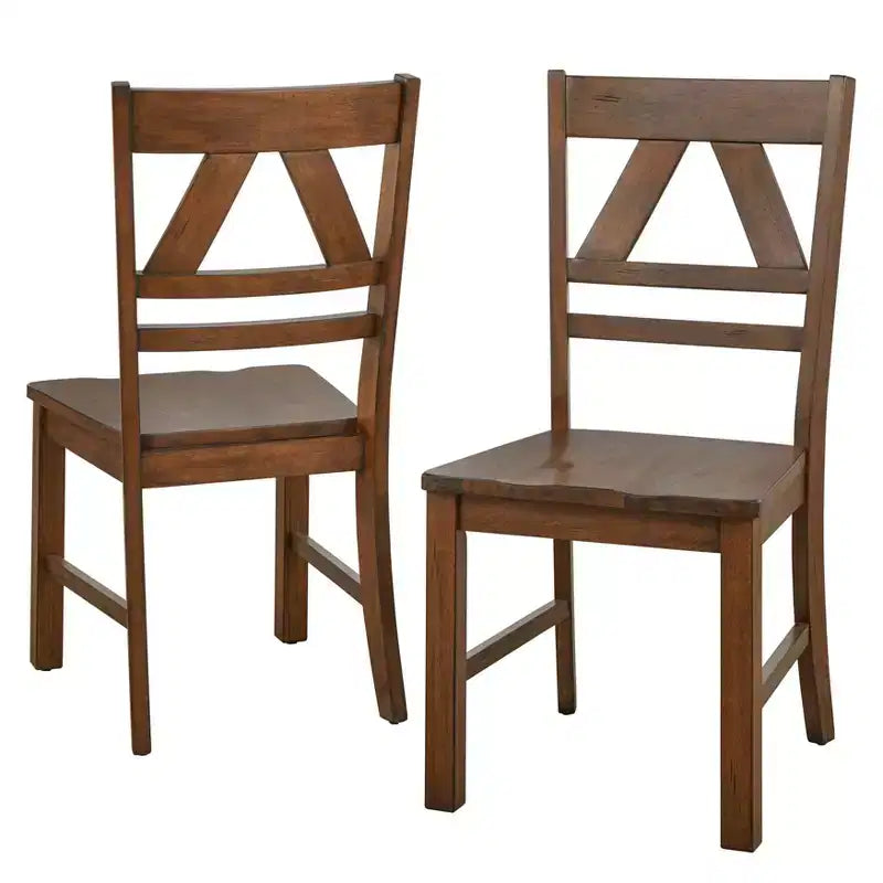 Lot de 2 chaises de salle à manger Buylateral Vintner en bois massif de style campagnard