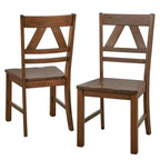 Lot de 2 chaises de salle à manger Buylateral Vintner en bois massif de style campagnard