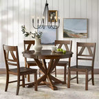 Lot de 2 chaises de salle à manger Buylateral Vintner en bois massif de style campagnard