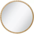 Uttermost Gracia Round Vanity Decorative Wall Mirror Modern Warm Gold Leaf Tiled Iron Frame 34 Wide for Bathroom Bedroom Living Room Home Office