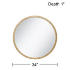Miroir mural décoratif rond Gracia d'Uttermost, cadre en fer carrelé à feuilles d'or chaudes modernes, 34 pouces de large pour salle de bain, chambre à coucher, salon, bureau à domicile