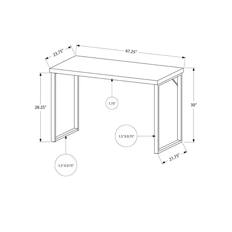 Contemporary Silver Metal Computer Desk - EveryRoom