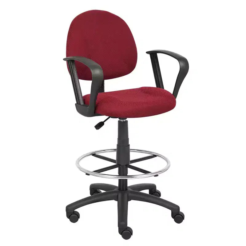 Tabouret de dessinateur avec repose-pieds et accoudoirs boucles - Boss Office Products