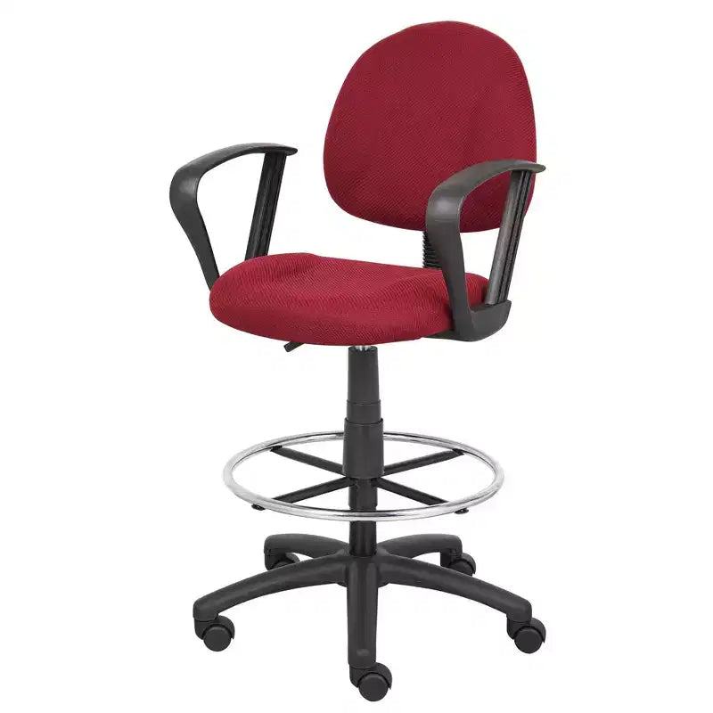 Tabouret de dessinateur avec repose-pieds et accoudoirs boucles - Boss Office Products