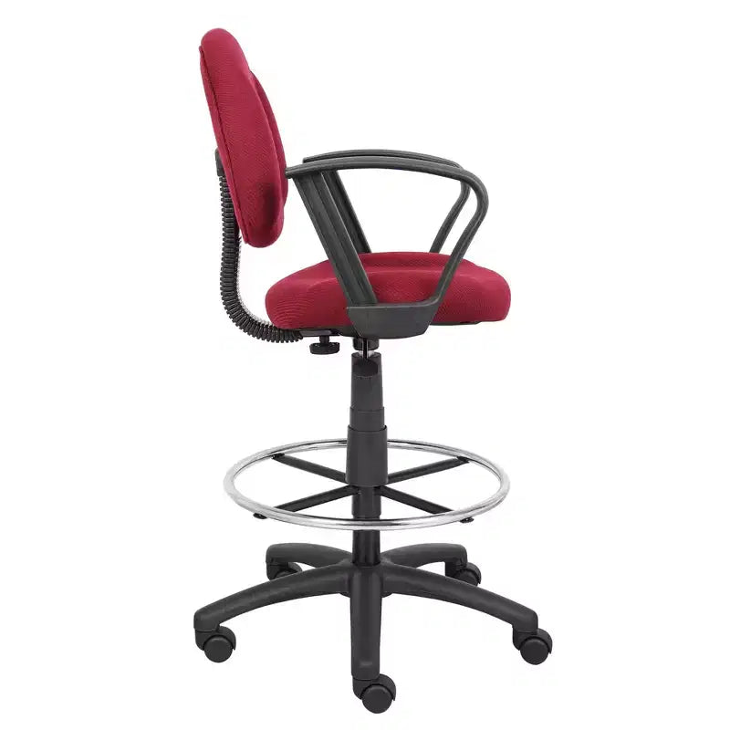 Tabouret de dessinateur avec repose-pieds et accoudoirs boucles - Boss Office Products