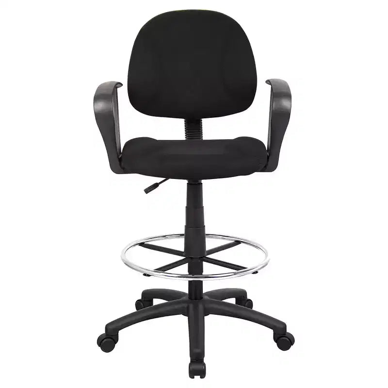Tabouret de dessinateur avec repose-pieds et accoudoirs boucles - Boss Office Products