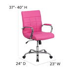Chaise de bureau pivotante de direction Emma and Oliver Mid-Back en vinyle avec base et accoudoirs chromés
