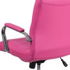 Chaise de bureau pivotante de direction Emma and Oliver Mid-Back en vinyle avec base et accoudoirs chromés