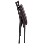 Emma et Oliver Lot de 2 chaises pliantes en métal à dossier échelle avec assise en vinyle marron