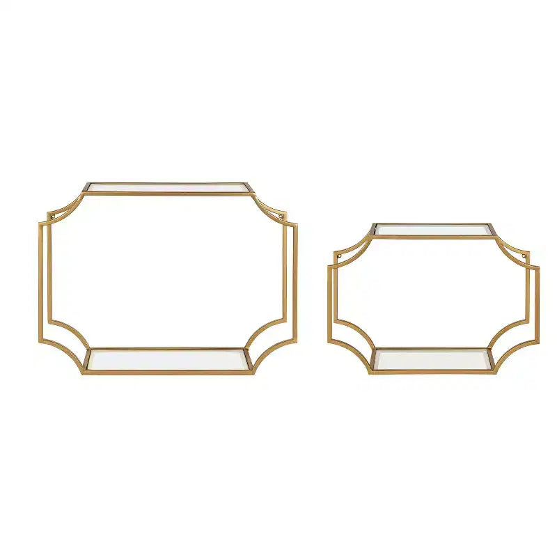 Lot de 2 étagères murales en métal Ciel Modern Glam – Kate & Laurel All Things Decor