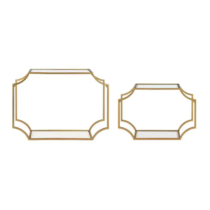 Lot de 2 étagères murales en métal Ciel Modern Glam – Kate & Laurel All Things Decor