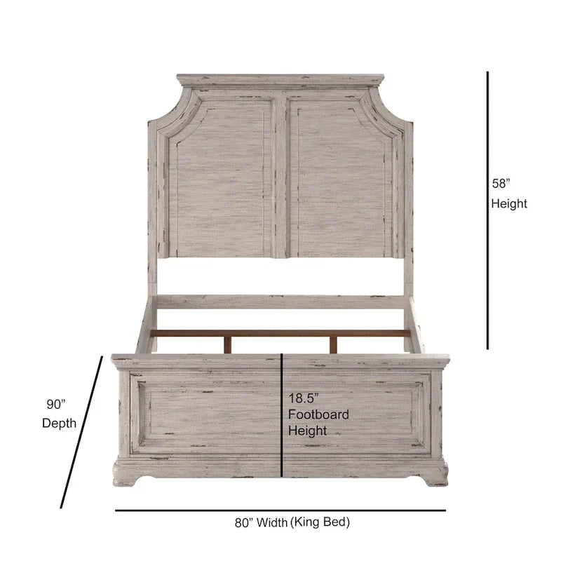 Ensemble de chambre à coucher Palisade 5 pièces blanc antique