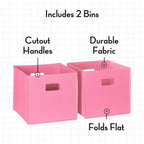 Étagère à livres et meuble de rangement pour jouets RiverRidge Kids avec 4 casiers à livres et 2 compartiments, blanc avec 2 bacs en tissu