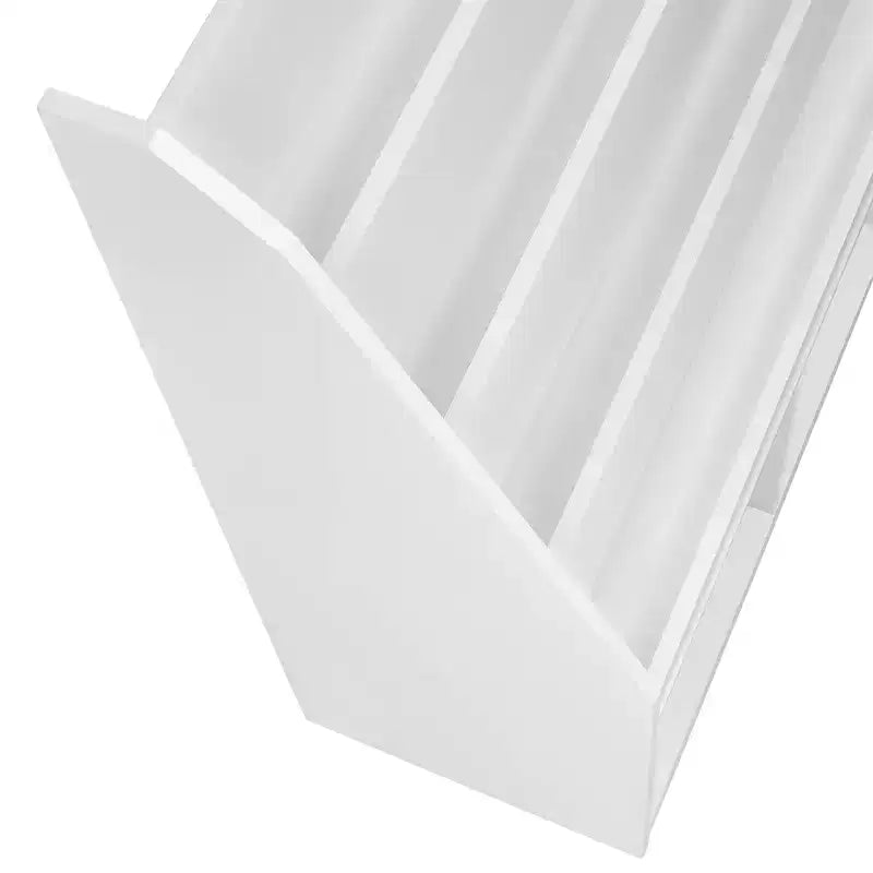 Étagère à livres et meuble de rangement pour jouets RiverRidge Kids avec 4 casiers à livres et 2 compartiments, blanc avec 2 bacs en tissu