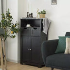 Meuble de rangement de salle de bain Costway en bois avec tiroir et portes