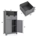 Meuble de rangement de salle de bain Costway en bois avec tiroir et portes