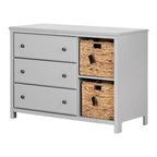 Commode 3 tiroirs avec paniers Cotton Candy - South Shore