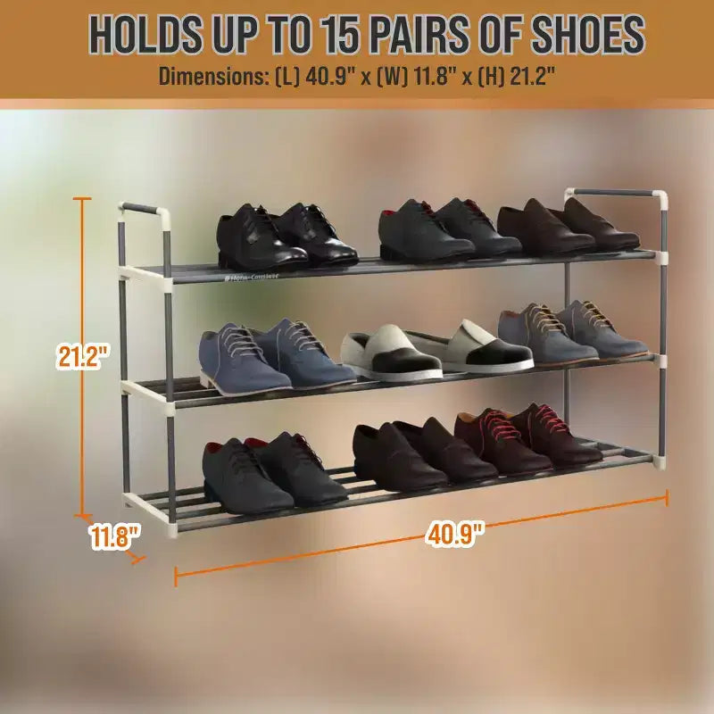 Étagère à chaussures à 3 niveaux Hastings Home, 18 paires
