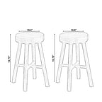 Vintiquewise Tabourets ronds en bois style cabane, lot de 2