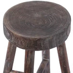 Vintiquewise Tabourets ronds en bois style cabane, lot de 2