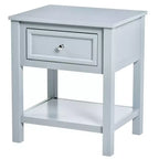 Table d'appoint HOMCOM, table de canapé avec tiroir de rangement et étagère inférieure pour salon, gris