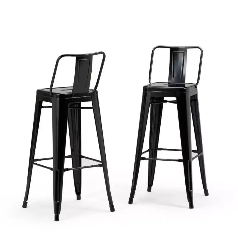 Lot de 4 tabourets de bar Josephine en métal hauteur comptoir - WyndenHall
