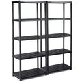 Costway 2 PCS 5-Tier 16.5lbs Ventilated Shelving Rack Free Standing Multi-Use Shelf Unit