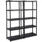 Costway 2 PCS 5-Tier 16.5lbs Ventilated Shelving Rack Free Standing Multi-Use Shelf Unit