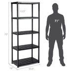 Costway Lot de 2 étagères ventilées à 5 niveaux, 7,5 kg, autoportantes, multifonctionnelles