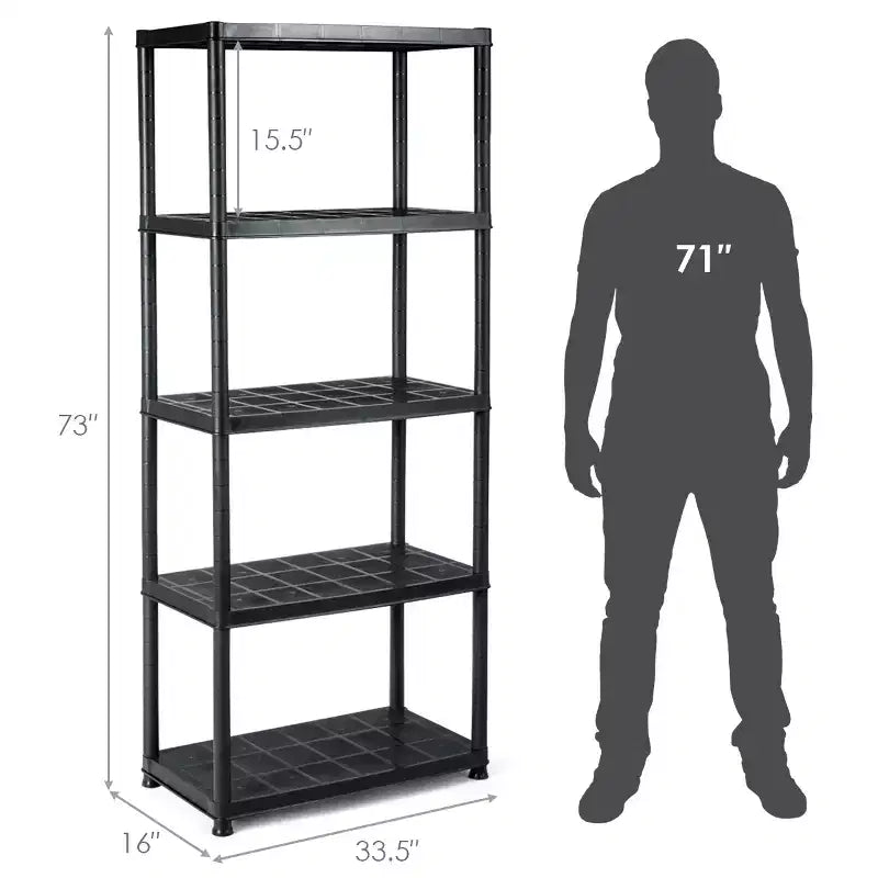 Costway Lot de 2 étagères ventilées à 5 niveaux, 7,5 kg, autoportantes, multifonctionnelles