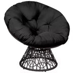 Costway Rattan Papasan Chair Ergonomic Chair 360-degree Swivel Soft Cushion Garden Red\ Black\Green