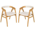 Lot de 2 chaises d'appoint en bambou Costway avec coussin d'assise