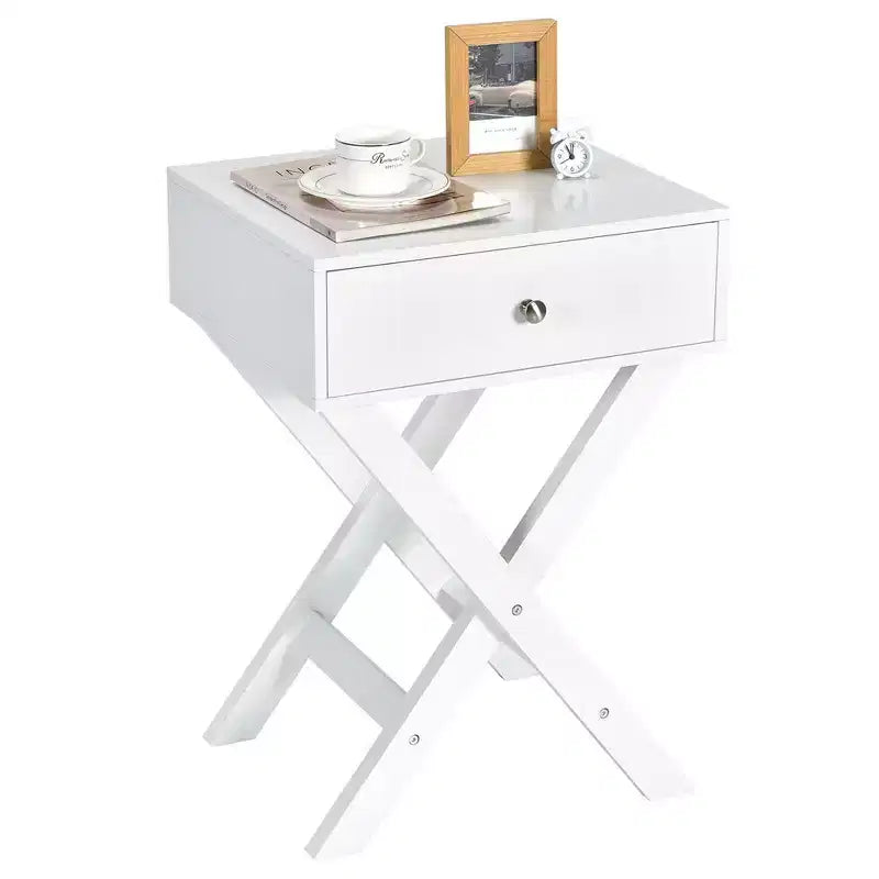 Costway Lot de 2 tables de chevet X Table d'appoint avec tiroir