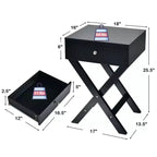 Costway Lot de 2 tables de chevet X Table d'appoint avec tiroir
