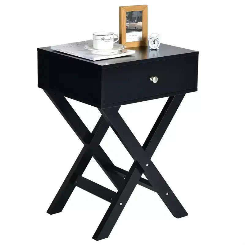 Costway Lot de 2 tables de chevet X Table d'appoint avec tiroir