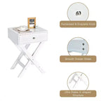 Costway Lot de 2 tables de chevet X Table d'appoint avec tiroir