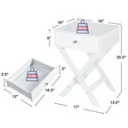Costway Lot de 2 tables de chevet X Table d'appoint avec tiroir