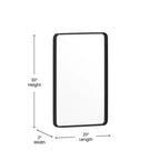 Miroir mural rectangulaire Emma and Oliver 20 x 30 avec cadre noir, dos argenté pour la clarté et verre incassable pour les entrées, les salles de bain et plus encore