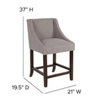 Emma et Oliver – Lot de 2 tabourets de comptoir de 61 cm, style transitionnel, noyer, avec garniture cloutée décorative.