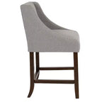 Emma et Oliver – Lot de 2 tabourets de comptoir de 61 cm, style transitionnel, noyer, avec garniture cloutée décorative.