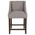Emma et Oliver – Lot de 2 tabourets de comptoir de 61 cm, style transitionnel, noyer, avec garniture cloutée décorative.