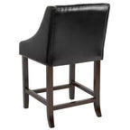 Emma et Oliver – Lot de 2 tabourets de comptoir de 61 cm, style transitionnel, noyer, avec garniture cloutée décorative.