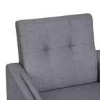 Fauteuil Merrick Lane de style moderne du milieu du siècle avec revêtement en faux lin capitonné et pieds en bois massif