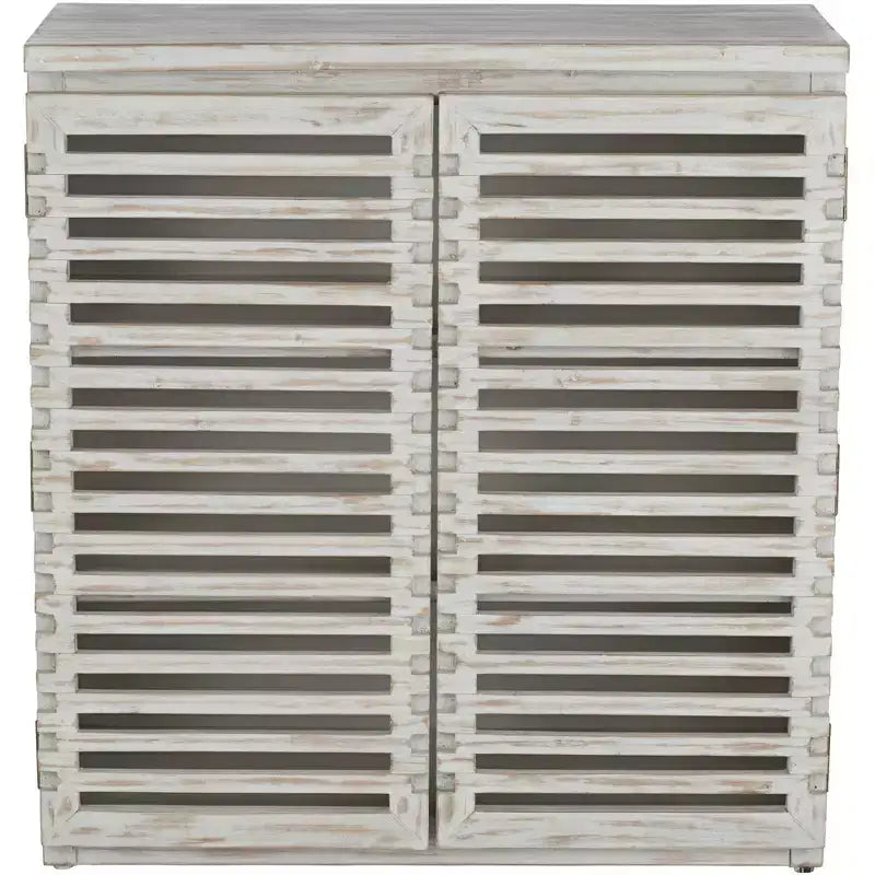 Meuble d'appoint à portes à lattes larges Crestview Collection Hudson 32